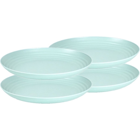 Plasticforte Rond bord/camping bord - Set van 8x stuks - D25 cm - mintgroen - kunststof -