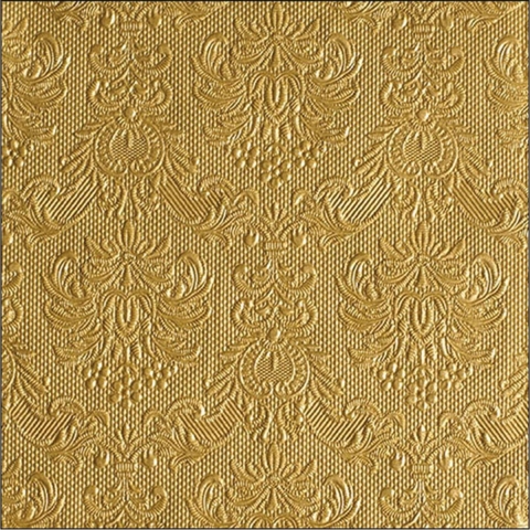 45x Tafel diner/lunch servetten 40 x 40 cm luxe deco print goud -