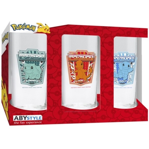 Pokemon - Kanto Starters 3 Glasses Set