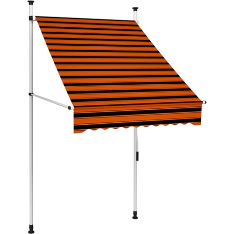 vidaXL - Luifel - handmatig - uittrekbaar - 100 - cm - oranje - en - bruin