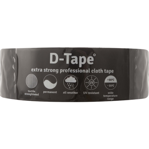 Tape permanent 50mmx50m zwart - Deltafix