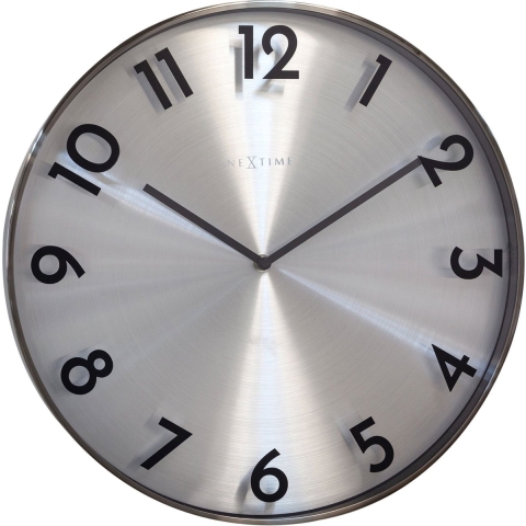 NeXtime NE-3289GS Metalen Wandklok - 40cm -Stille Klok - Metaal - "Reflection"
