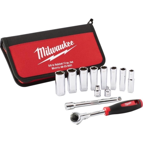 Milwaukee Accessoires Tradesman 3/8" Dopsleutel Set - 12pcs - 48229001