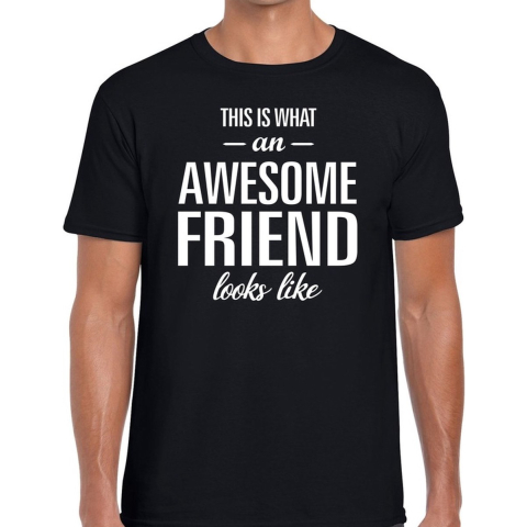 Awesome friend cadeau t-shirt zwart heren XL -