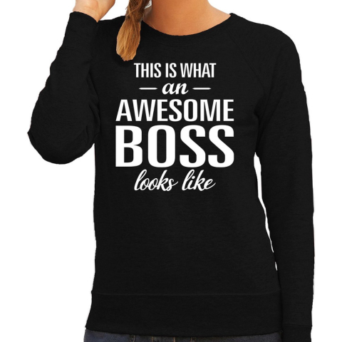 Awesome boss / baas cadeau sweater / trui zwart dames XL -