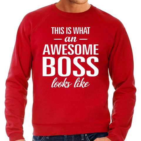 Awesome Boss / baas cadeau sweater rood heren XL -