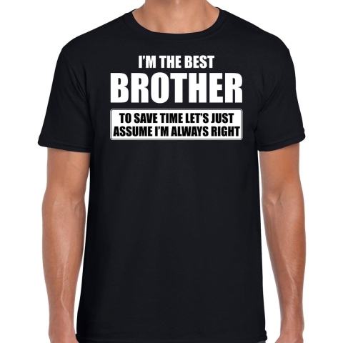 I'm the best brother t-shirt zwart heren - De beste broer cadeau 2XL -