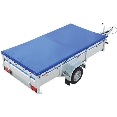 Aanhanger afdekzeil met elastisch koord blauw 258 x 135 cm -