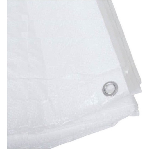Benson afdekzeil - wit - 8 x 10 m - bevestiging ogen - grondzeil - dekzeil -