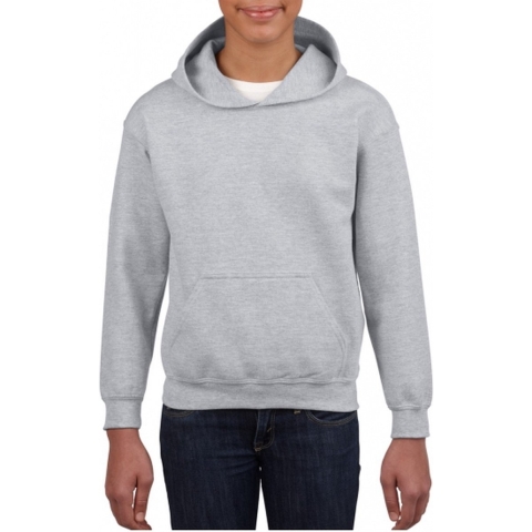 Sweater met capuchon - grijs - jongens/meisjes - katoen/polyester L (164) -