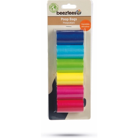Beeztees poepzakjes regenboog 6 x 20 ST
