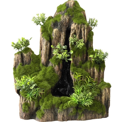 Aqua Della - Aquariumdecoratie - Vissen - Waterval Met Pomp Moss Rock S (1outlet) - 25,5x18x31cm - 1st