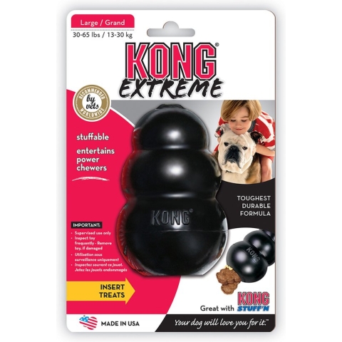 KONG Extreme - Honden Speelgoed - Rubber - Zwart - maat M - 5 tot 15 kg