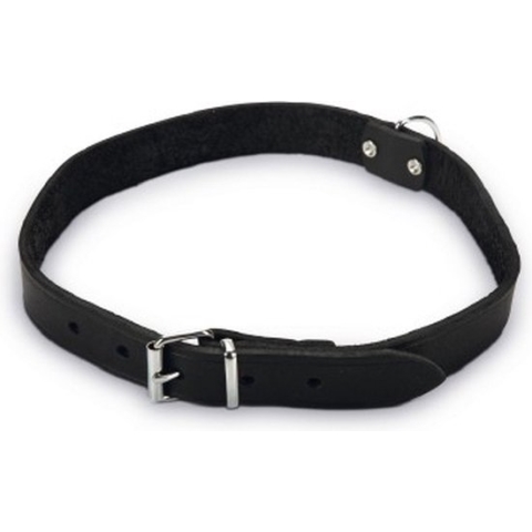 Beeztees - Halsband Hond - Leer - Zwart - 55-65 cm x 25 mm