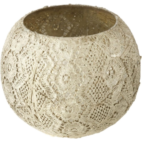 Glazen design windlicht/kaarsenhouder antiek zilver 11 X 13 cm -