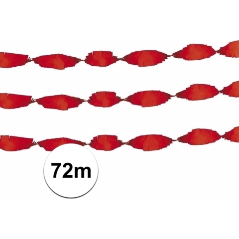 Feest slinger - 3x - rood - crepe papier - 24 meter - draaislinger decoratie -