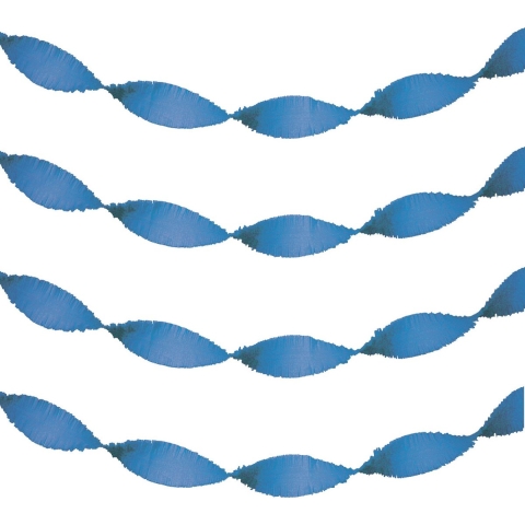 Feest slinger - 3x - blauw - crepe papier - 24 meter - draaislinger decoratie -