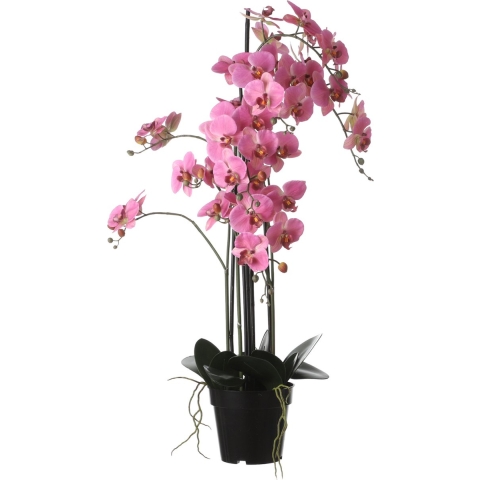 Mica Decorations Orchidee bloem kunstplant - roze - H97 x B19 cm -