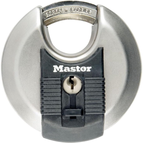 Masterlock 80mm diam. stainless steel padlock - octagonal boron-carbide shrouded - M50EURD