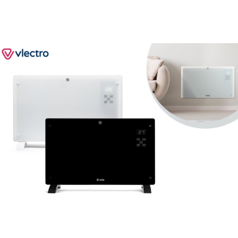 Vlectro - Slim verwarmingspaneel met instelbare timer - WINTERUITVERKOOP - Zwart
