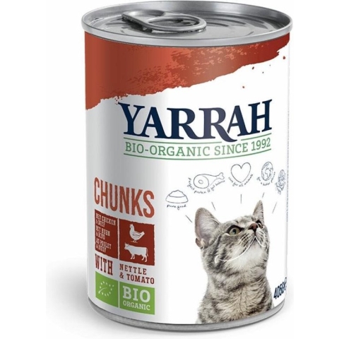 Yarrah Bio Kattenvoer Chunks Kip - Rund 405 gr