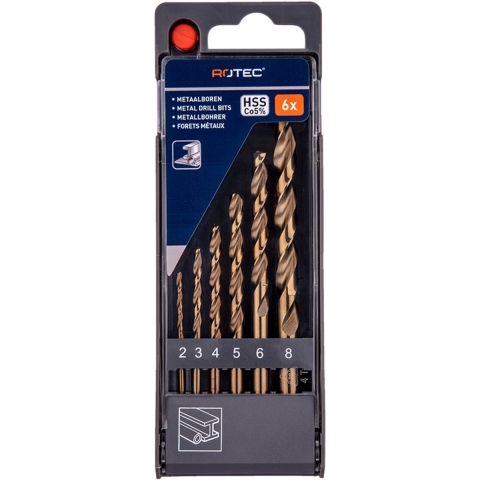 Rotec 6 dlg. HSS-Co Spiraalborenset 2,0-8,0 mm - 9001030 - 900.1030