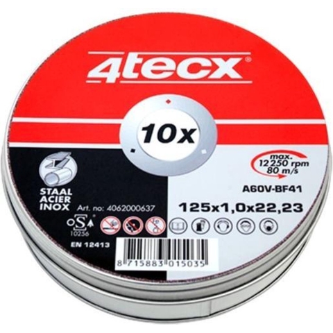 4tecx Doorslijpsch 125X1 Stl/Rvs 10/Blik