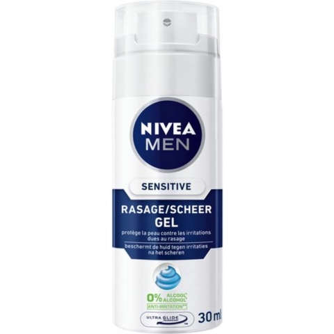6x Nivea Men Scheergel Sensitive Mini 30 ml