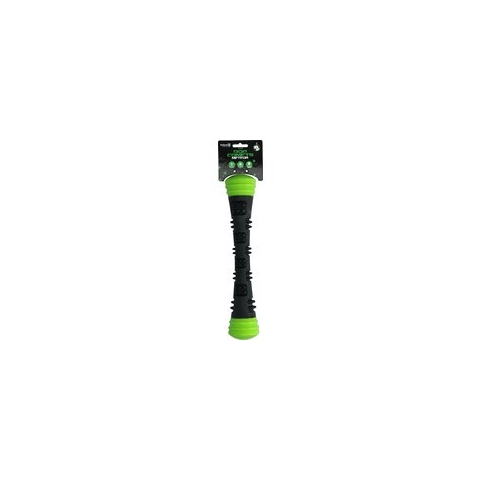 Dog Comets Meteor Werpstok - Hondenspeelgoed - Stuiterend - Rubber - L - 32 cm - Groen/Zwart