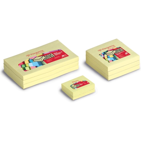Pergamy notes 7,6x12,7cm geel 12st