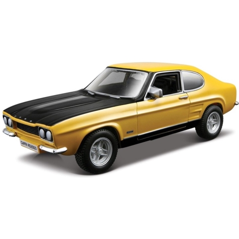 Bburago Modelauto Ford Capri RS 2600 - geel - schaal 1:32 - schaalmodel auto -