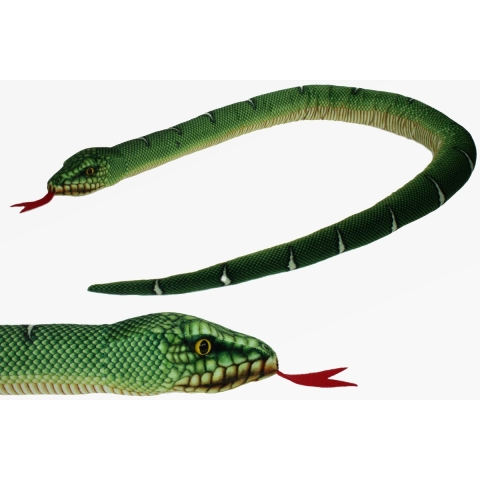 Pluche knuffel dieren groene boom python slang van 150 cm -