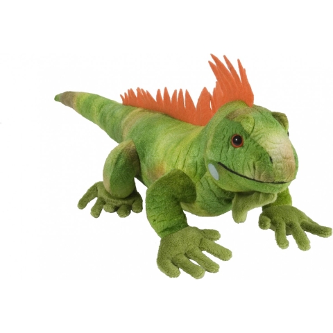 Wild Republic grote Leguaan knuffel - pluche stof - groen - 60 cm -