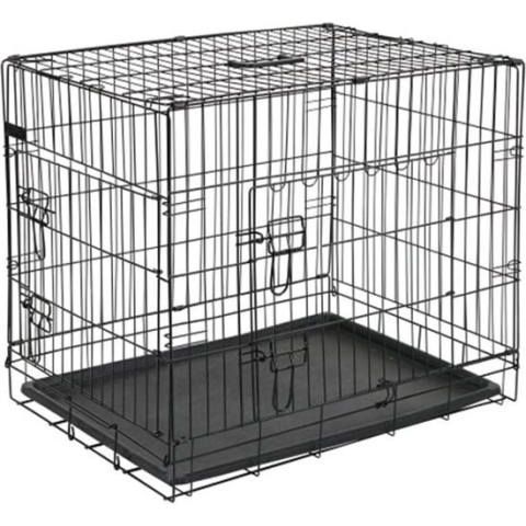 Hondenbench 92,5x57,5x64 cm metaal zwart