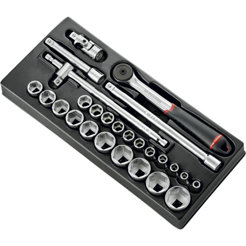 Facom Module 6-kant metrische doppen 1/2” - 26 stuks - S.161B - MOD.S161-46