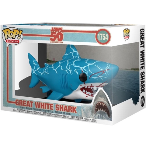 Jaws (50th Anniversary) Funko Pop Vinyl: Great White Shark (Retro)(Super Sized)