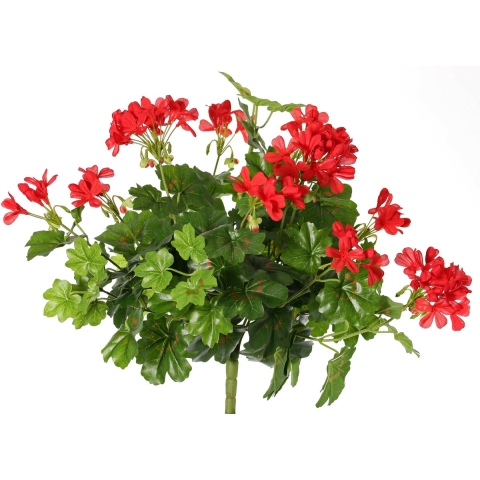 Kunstbloemen boeketje Oostenrijkse geranium - rood - 40 cm -