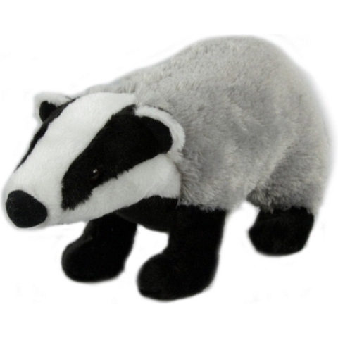 Semo pluche knuffeldier - Das - grijs/zwart - 33 cm - knuffels -