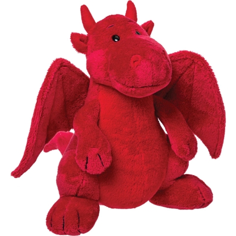 Suki Gifts Knuffel Draak pluche - rood - draken knuffels - 17 cm -