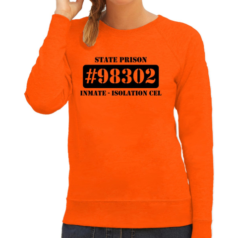 Boeven / gevangenen isolation cel verkleed sweater oranje dames 2XL -