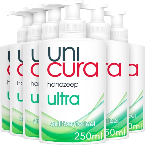 6x Unicura Vloeibare Zeep Ultra 250 ml