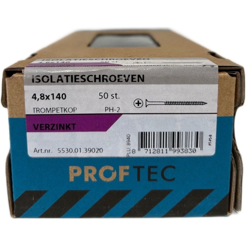 Proftec Isolatieschroef Supra-Coating 2C PH2 4.8X140 | 50 stuks - 5530.01.39020