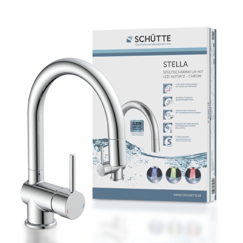 Schutte STELLA LED-ééngreepsmengkraan keuken | chroom
 - 79055 79055