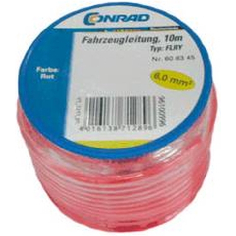Conrad Components 606345 Voertuigsnoer FLRY-B 1 x 6 mm² Rood 10 m