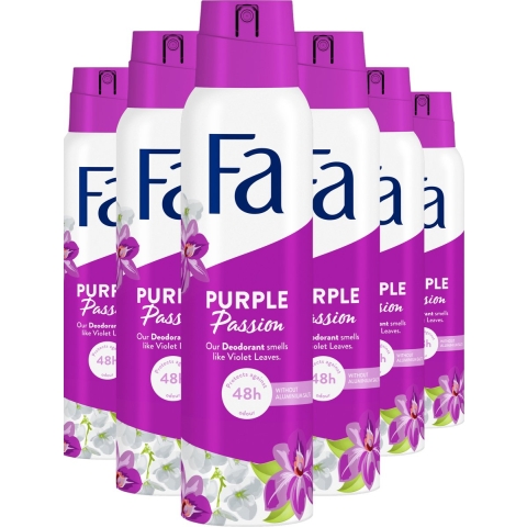 6x Fa Deodorant Spray Purple Passion 150 ml