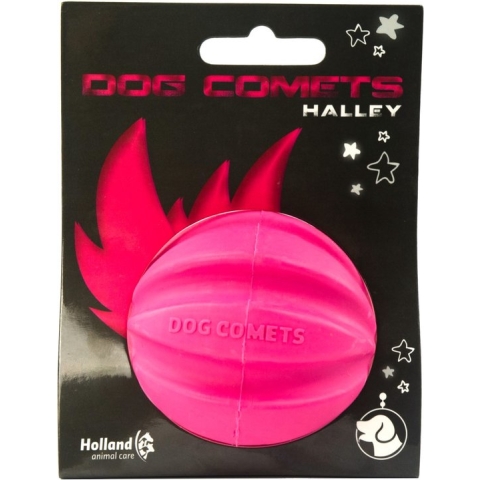 Dog Comets Ball Halley hondenspeeltje – Ø6 cm - Duurzaam honden speelgoed – Natuurlijk rubber – Roze