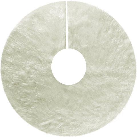 Flexibele kerstboom rok/kleed voor de kerstboom harige stof creme wit 120 cm -