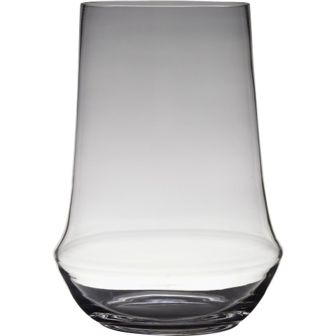 Transparante luxe grote stijlvolle vaas van glas - D25 x H35 cm - Bloemen/boeketten vaas -