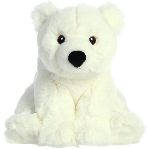 Pluche ijsbeer knuffel - Knuffeldier - wit - 24 cm - Noordpool thema knuffelbeer -