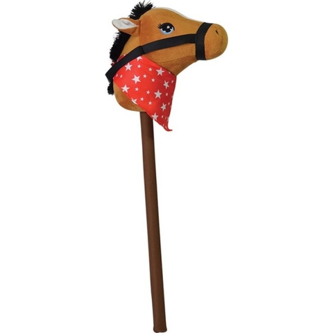 Bruin stokpaardje met geluid 68 cm voor kinderen -